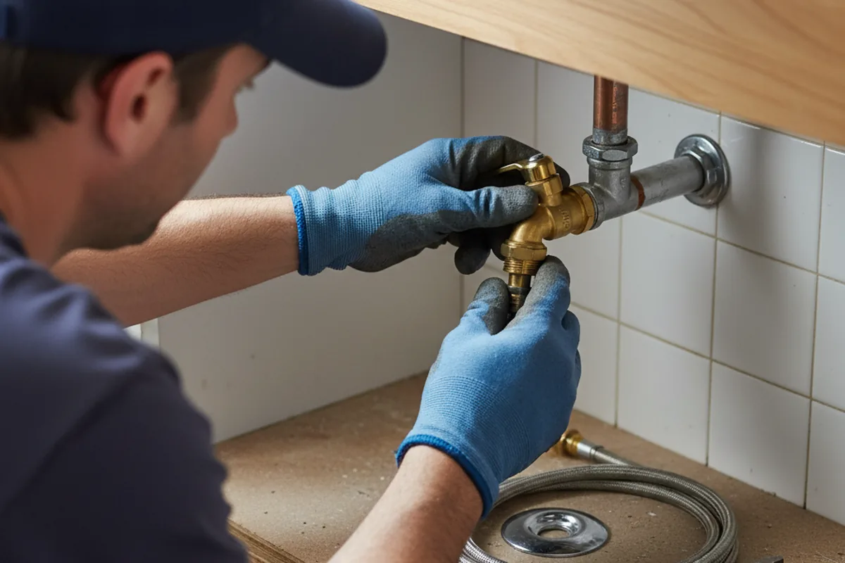Shutoff valve and fitting work during Burst Pipe Repair in Loysburg